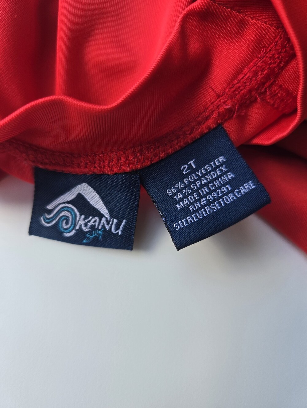 Kanu Surf Kids Red Rashguard with White Logo - Picture 7 of 7